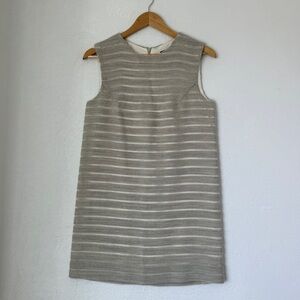 Jenni Kayne womens tan wool silk blend striped sleeveless mini dress‎ size small
